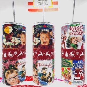 Christmas Movies high gloss 20 Ounce Tumbler with gift box and reusable straw